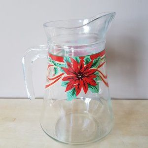 Vintage 1980s clear glass pitcher/jar.